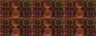 Çiçekli karalama şeklinde Raster çiçek deseni. Yumuşak, bahar çiçekli arka plan. Kahverengi ve gri renkte çiçekler.