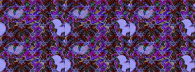 Raster suluboya çiçek deseni, narin çiçekler, menekşe ve mavi çiçekler, tebrik kartı şablonu. Güzel kumaş deseni.