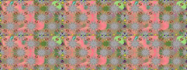 Yaprakları ile dikişsiz desen. Tekstil için şekil. Poster veya kapak için arka plan. Davet ve kartpostal tasarımı için dekoratif çiçek elemanları. Sevimli zarif çiçekler Raster illüstrasyon.