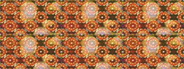 Raster geleneksel oryantasyon süsü. Kahverengi renklerde altın desenler ve altın elementler. Kusursuz klasik altın desen.