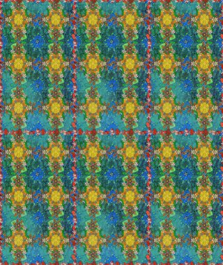 Küçük çiçekteki sevimli çiçek deseni. Mavi ve yeşil renkte çiçekler.