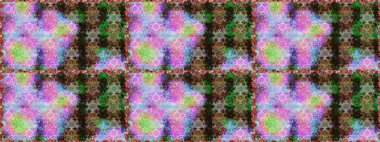 Kumaş, duvar kağıdı ve kağıt üzerine baskı yapmak için gelişen arka plan. Moda arka planında parlak buketler. Raster illüstrasyonu. Sevimli, pürüzsüz desenli, bağbozumu tarzında küçük bir çiçek..