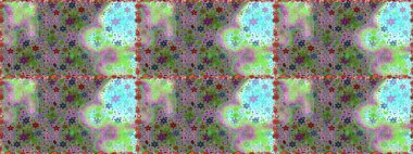 Tekrar eden çiçek arkaplanı, zarif yeşil ve nötr çiçek duvar kağıdı. Çiçek desenleri yeşil ve nötr renklerde, el yapımı papatyalar, papatyalar.