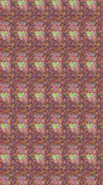 Raster illüstrasyonunda kusursuz çiçek deseni. Kahverengi ve pembe renkte çiçekler.