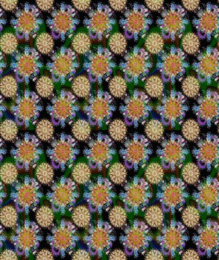 Düz Çiçek Elementleri Tasarım Raster illüstrasyonu. Siyah renkli çiçekler. Renkli Bahar temalı eskiz kalıbı. Çiçekli çiçek deseni, suluboya..