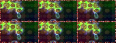 Kahverengi ve yeşil renkli çiçekler. Raster illüstrasyonunda kusursuz çiçek deseni. Düz Çiçek Elementleri Tasarımı. Renkli Yaz Temalı Kusursuz Arkaplan.