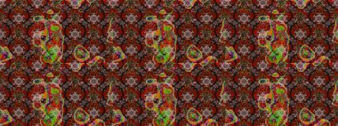 Düz Çiçek Elementleri Tasarımı. Raster illüstrasyonundaki çiçek desenli çizim. Renkli Bahar Teması eskiz kalıbı. Renkli çiçekler.