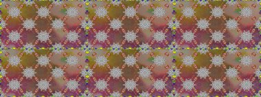 Modern çiçek arkaplanı. Moda baskıları için zarif bir şablon. Parlak renkli çiçekleri ve kahverengi ve gri renkli yaprakları olan şaşırtıcı, pürüzsüz çiçek deseni. Halk stili.