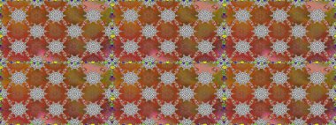 Patlayan çiçekler soyut olarak yerleştirilmiş. Raster deseni. Raster illüstrasyonu. Nazikçe, bahar çiçekleri kahverengi ve gri renklerde.