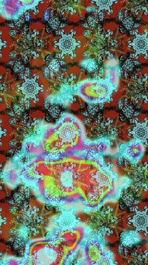 Sketch Floral Pattern in Raster illustration. Fancy fabric pattern. Colour Spring Theme sketch pattern Background. Flat Flower Elements Design.