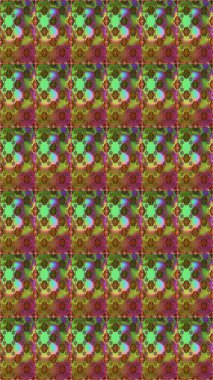 Küçük çiçekte hoş bir çiçek deseni var. Kahverengi ve yeşil renkli, parlak çiçekli, soyut, pürüzsüz desen. Çiçek elementli zarif raster dokusu..