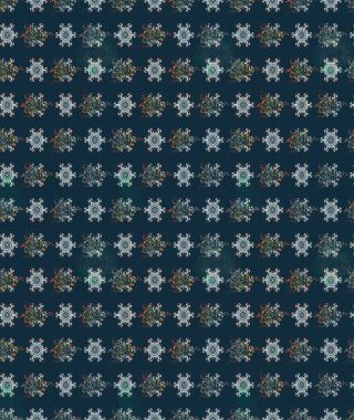 Arkaplan dokusu, duvar kağıdı, mavi renkli çiçek teması. Soyut etnik raster çizim kalıbı. Kabile sanatı boho baskısı, klasik çiçek arkaplanı.