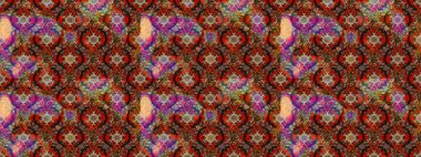 Anti-stres için soyut örnek sayfası. Raster illüstrasyonu. Kahverengi ve kırmızı renklerde.