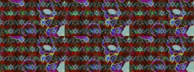 Küçük çiçekteki sevimli çiçek deseni. Kırmızı ve kahverengi renkte çiçekler. Raster illüstrasyonu.