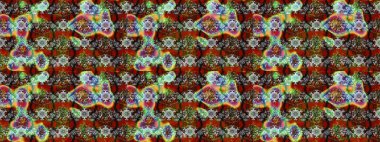 Soyut etnik raster çizim kalıbı. Kabile sanatı boho baskısı, klasik çiçek arkaplanı. Arkaplan dokusu, duvar kağıdı, kahverengi ve gri renkli çiçek teması.