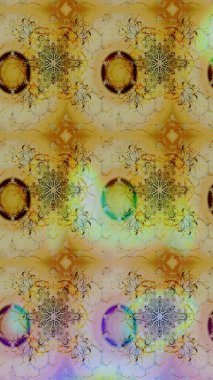 Çiçekli karalama şeklinde Raster çiçek deseni. Yumuşak, bahar çiçekli arka plan. Tarafsız ve sarı renkte çiçekler.