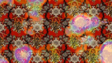 Renkli çiçekler. Raster illüstrasyonundaki çiçek desenli çizim. Düz Çiçek Elementleri Tasarımı. Renkli Bahar Teması çizim şablonu.