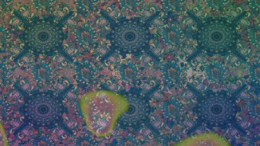 Nazik, narin çiçek arkaplanı. Çiçekli karalama şeklinde Raster çiçek deseni. Mavi ve yeşil renkte çiçekler.