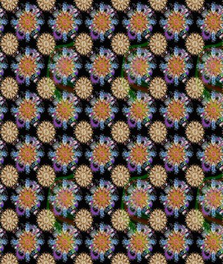 Çiçek. Taslak dekoratif arka plan, çiçek mandala. Siyah renklerde. Raster illüstrasyonu.