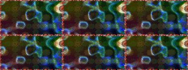 Soyut çiçek desensiz arkaplan. Raster illüstrasyonu. Küçük çiçekteki sevimli çiçek deseni. Kahverengi ve yeşil renklerde. Raster deseni.