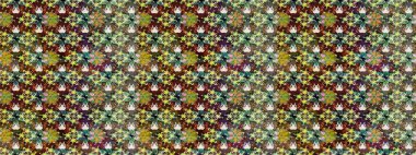 Raster çiçek desenli çiçek deseni, yapraklar, dekoratif elementler, sıçrama, lekeler, el çizimi kontur çizgileri ve Doodle çizim stili, grafik raster çizim çizimi.