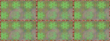 Tropik, dikişsiz çiçek deseni. Yeşil ve nötr renklerde çiçekler. Raster illüstrasyonu.