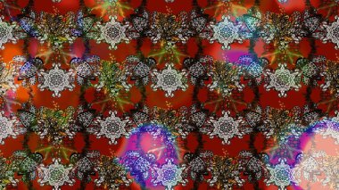 Çiçek deseni. Raster illüstrasyonu. Chichi 'nin kumaş kalıbını çiz. Renkli Bahar Teması eskiz kalıbı. Düz Çiçek Elementleri Tasarımı.