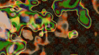 Kahverengi ve yeşil renklerde zarif çiçekli suluboya. Renkli Bahar Teması eskiz kalıbı. Düz Çiçek Elementleri Tasarımı. Raster illüstrasyonu.