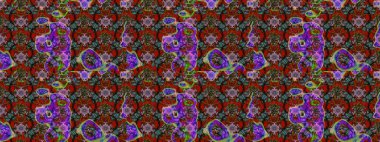 Parmak izi, kumaş, duvar kâğıdı, tekstil için raster dokusu. Nakış desenli çiçek deseni. Renkli grunge soyut arkaplanı colokahverengi ve kırmızı çiçeklerle zenginleştirir.