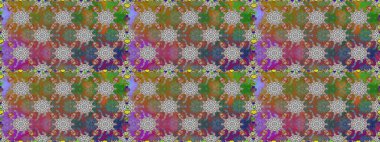 Raster illüstrasyonu. Renkli, pürüzsüz desen. Çiçek duvar kâğıdı. Kahverengi ve gri renkli şirin tekstil tarzında. Çiçek arka planı.