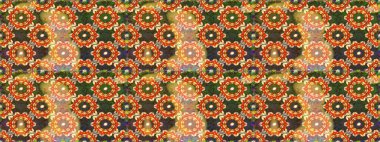 Klasik klasik klasik arka plan. Geleneksel oryantasyon süsü. Kusursuz klasik raster altın desenli. Kahverengi renklerde, altın elementlerle kusursuz desen. Raster illüstrasyonu.