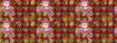 Çiçekli karalama şeklinde Raster çiçek deseni. Renkli çiçekler. Nazik, narin çiçek arkaplanı.