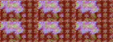 Raster illüstrasyonu. Kırmızı ve kahverengi renkte çiçekler. Kusursuz çiçek deseni duvar kağıdı için kullanılabilir.