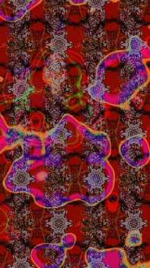 Kahverengi ve kırmızıda çiçekler. Eskiz arkaplan modeli. Suluboya, elle çizilmiş. Raster stoku.