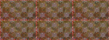 Çiçekli karalama şeklinde Raster çiçek deseni. Raster illüstrasyonu. Kahverengi ve bej renklerde bahar çiçekleri.