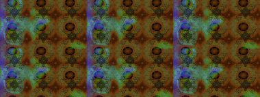 Kahverengi ve yeşil renklerde çiçeklerle çizilmiş çiçek deseni. Çiçekler suluboya tarzında kahverengi ve yeşil renklerde.