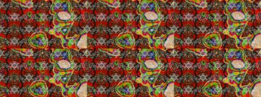 Güzel çiçek deseni. Kırmızı ve kahverengi renkte çiçekler. Renkli Bahar Teması eskiz kalıbı. Düz Çiçek Elementleri Tasarımı.