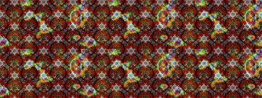 Raster illüstrasyonundaki çiçek desenli çizim. Kahverengi ve kırmızı renklerde. Güzel kumaş deseni. Raster illüstrasyonu.
