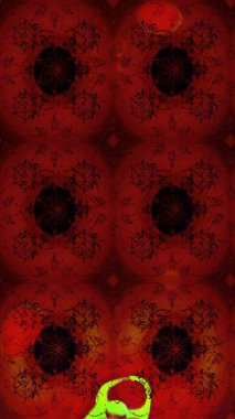 Raster illüstrasyonundaki çiçek desenli çizim. Kırmızı ve kahverengi renkte çiçekler.