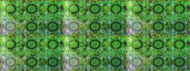 Geleneksel raster ve altın desen. Damask pürüzsüz süsü. Yeşil renkler üzerinde klasik oryantal desen.