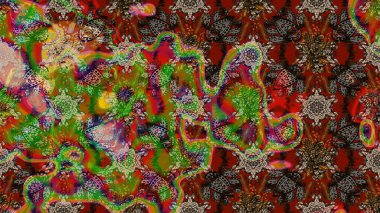 Hediye ambalaj kağıdı, tebrik kartları, posterler ve pankart tasarımı. Kahverengi ve kırmızı renkte çiçekler. Raster düz çiçek çizim deseni.