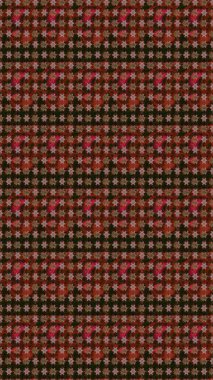 Renkli Bahar Temalı Kusursuz Arkaplan. Kahverengi ve gri renkli çiçekler. Düz Çiçek Elementleri Tasarım Raster illüstrasyonu. Çiçeksiz desenli arka plan.