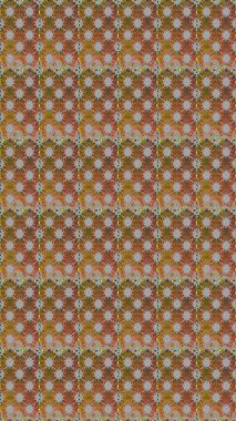 Raster Çiçek İllüstrasyonu 'nun şirin tekstili. Kahverengi ve gri renklerde etnik çiçeklerle kusursuz bir desen..