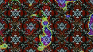 Soyut etnik raster çizim kalıbı. Kabile sanatı boho baskısı, klasik çiçek arkaplanı. Arkaplan dokusu, duvar kağıdı, kahverengi ve gri renkli çiçek teması.