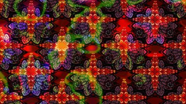 Soyut etnik raster çizim kalıbı. Vadinin çiçekleri siyah ve kahverengi renklerde. Çiçekler..