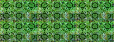Tekrarlayan elementlerle kusursuz soyut arkaplan. Yeşil ve altın desenli. Zarif raster klasik desen.