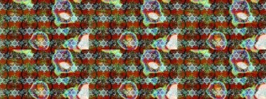 Raster illüstrasyonundaki çiçek desenli çizim. Kahverengi ve yeşil renkli çiçekler. Renkli Yaz Temalı eskiz kalıbı. Düz Çiçek Elementleri Tasarımı.