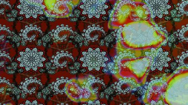 Raster illüstrasyonu. Şatafatlı bahar bahçesi dokusu. Flower eskiz arka planı. Çiçek deseni.