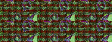 Raster düz çiçek çizim deseni. Yeşil ve kırmızı renkte çiçekler. Tasarım hediye paketi, tebrik kartları, posterler ve afiş tasarımı.