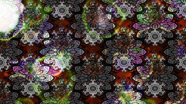 Raster güzel kumaş deseni çiziyor. Renkli Bahar Teması eskiz kalıbı. Çiçek deseni. Düz Çiçek Elementleri Tasarımı.